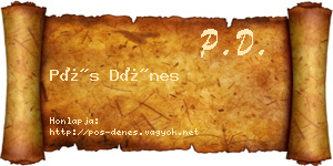 Pós Dénes névjegykártya